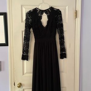 Lulus Open Back Lace Gown